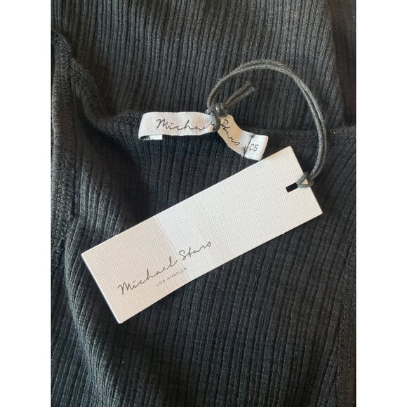 Michael Stars Charlene Cami Tank Top Rhodes Rib Black OS New With Tags - Picture 6 of 6